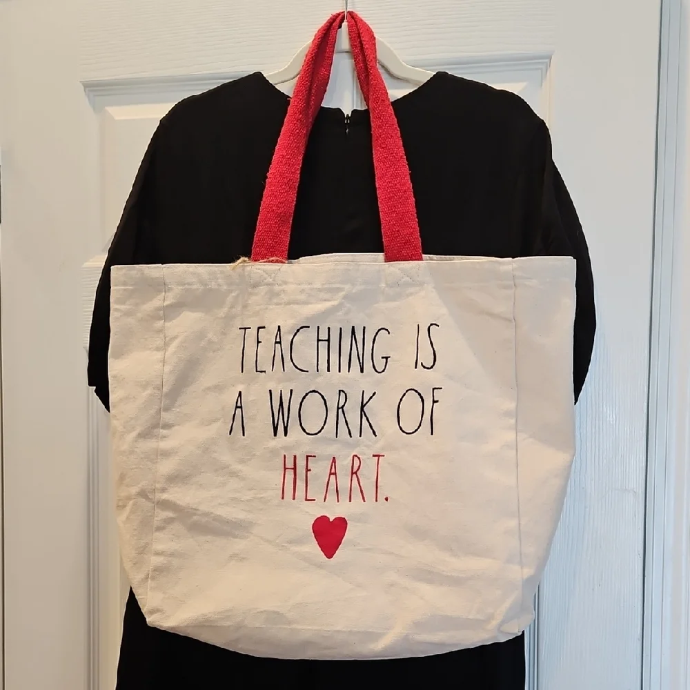 Rae Dunn Lightweight Canvas Teacher Tote, NWOT❤️